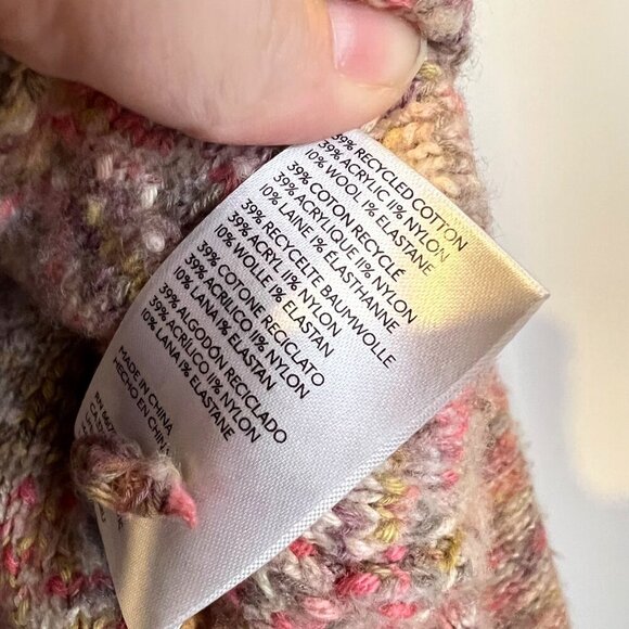 Anthropologie Pilcro Multicolor V-Neck Knit Sweater‎ S Slouchy Oversized Boho - Picture 5 of 7